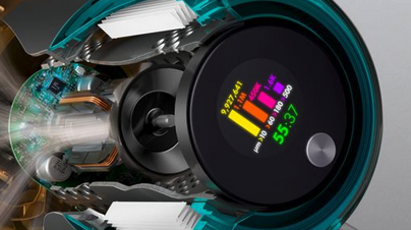 Крупный план дисплея Dyson v15